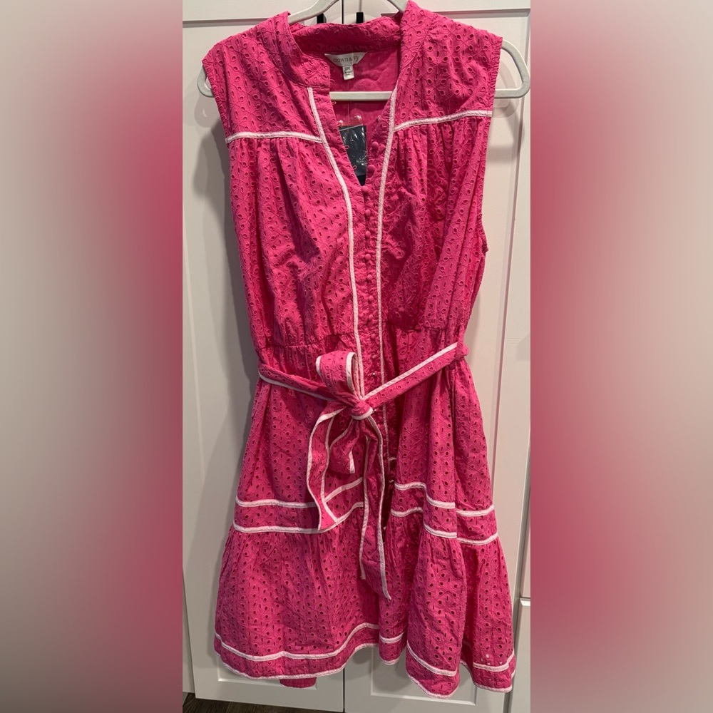 Crown & Ivy Fuchsia Pink Eyelet Dress XXL